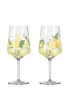 Sommertau Wineglass 2-P Limoncello Home Tableware Glass Wine Glass Whi...