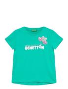 T-Shirt Tops T-Kortærmet Skjorte Green United Colors Of Benetton