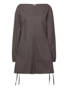 Cotton Poplin Tie-Detail Mini Dress Kort Kjole Brown Weekday