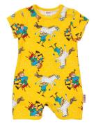 Självsäker Playsuit Bodysuits Short-sleeved Yellow Martinex