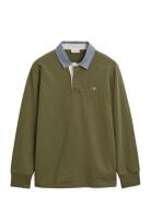 Reg Chambray Heavy Rugger Tops Polos Long-sleeved Khaki Green GANT