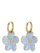 Calista Enamel Earring Halskæde Hængesmykke Blue Bud To Rose