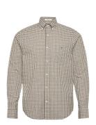 Reg Poplin Gingham Shirt Tops Shirts Casual Green GANT