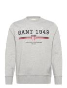 Graphic C-Neck Sweat Tops Sweatshirts & Hoodies Sweatshirts Grey GANT