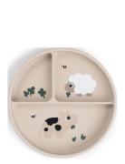 Stick&Stay Compartment Plate Tiny Farm Sand Home Meal Time Plates & Bo...