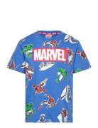 Tshirt Tops T-Kortærmet Skjorte Blue Marvel