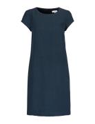 Klara Linen Dress Kort Kjole Navy Newhouse