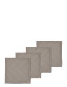 Napkins Tiles Damask Taupe 4 Pcs Home Textiles Kitchen Textiles Napkin...