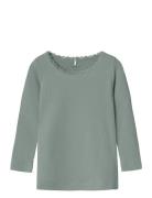 Nmfkab Ls Top Noos Tops T-shirts Long-sleeved T-Skjorte Grey Name It