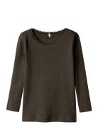 Nmfkab Ls Top Noos Tops T-shirts Long-sleeved T-Skjorte Brown Name It
