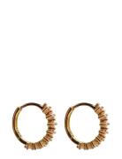 Sandrine Hoop Ear Gold Pink Accessories Jewellery Earrings Hoops Gold ...
