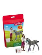 Schleich Pocket Set Mrs. Kramer With Foal Toys Playsets & Action Figur...