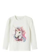 Nmfkrulle Ls Top Box Tops T-shirts Long-sleeved T-Skjorte White Name I...