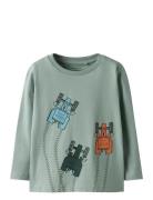 Nmmlactor Ls Top Box Tops T-shirts Long-sleeved T-Skjorte Green Name I...