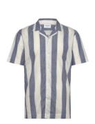 Striped Linen/Cotton Shirt S/Sstriped Linen/Cotton Shirt S/S Tops Shir...