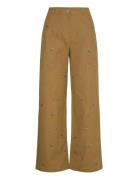 2368 Beaded Embellished Canvas, Uti Bottoms Jeans Straight-regular Yel...