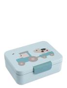 Lunch Box W/Divider Tiny Farm Blue Home Meal Time Lunch Boxes Blue D B...