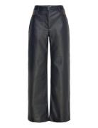 2387 Cotton Drill / Faux Leather, H Bottoms Trousers Wide Leg Black ST...