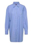 Tjw Ovs Mini Shirt Dress Ext Kort Kjole Blue Tommy Jeans