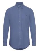 Custom Fit Garment-Dyed Oxford Shirt Designers Shirts Casual Blue Polo...