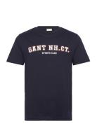 Graphic Ss T-Shirt Tops T-Kortærmet Skjorte Navy GANT