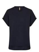 Sc-Banu Tops T-shirts & Tops Short-sleeved Navy Soyaconcept
