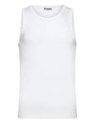 Regular Fit Ribbed Tank Top Tops T-shirts Sleeveless White Weekday