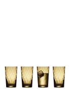 Highball Vienna 4 Pcs Home Tableware Glass Drinking Glass Yellow Lyngb...
