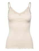 Rwbeatha Sl Regular Singlet Top Tops T-shirts & Tops Sleeveless Cream ...