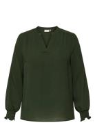 Carmetta Life V-Neck Ls Top Wvn Noos Tops T-shirts & Tops Long-sleeved...