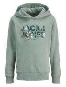 Jjgeplas Sweat Hood Jnr Tops Sweatshirts & Hoodies Hoodies Green Jack ...