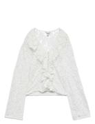 Awkienna Ls V-Neck Lace Top Tops Blouses Long-sleeved White Vero Moda