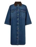 Mmvikka Lara Dress Knælang Kjole Blue MOS MOSH