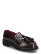 Tassel Squarish Toe Lthr Loafer Sko Flade Burgundy Tommy Hilfiger
