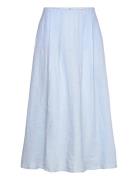 Linent Skirt With Pleat Detail Skirts Knee-length & Midi Skirts Blue M...