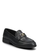 Th Logo Leather Loafer Shoes Flat Loafers Black Tommy Hilfiger