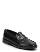 Gathered Leather Moccasin Shoes Flat Loafers Black Mango