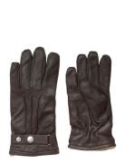 Slhpoul Leather Gloves Accessories Gloves Finger Gloves Brown Selected