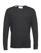 Slhrome Ls Knit Crew Neck Tops Knitwear Round Necks Black Selected