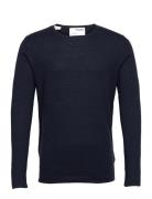 Slhrome Ls Knit Crew Neck Tops Knitwear Round Necks Navy Selected