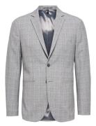 Slhslim-Liam Lt Grey Chk Blz Flex B Noos Suits & Blazers Blazers Singl...