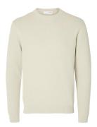 Slhdane Ls Knit Structure Crew Neck Noos Tops Knitwear Round Necks Cre...