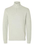 Slhdane Ls Knit Structure Half Zip Noos Tops Knitwear Half Zip Jumpers...