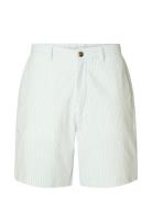 Slhregular-Karl Seersucker Shorts Bottoms Shorts Casual White Selected