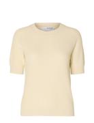 Slfelinna New Ss Knit Top Noos Tops Knitwear Jumpers Beige Selected