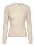 Slfnaja Ls Knit O-Neck Tops Knitwear Jumpers Cream Selected