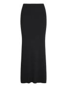 Slflura Lurex Hw Knit Skirt Skirts Maxi Skirts Black Selected