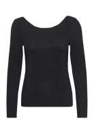 Slfanita Ls Low Back Top Tops T-shirts & Tops Long-sleeved Black Selec...