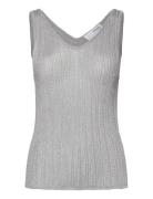 Slfdagni Sl Knit Rib Top Tops Blouses Sleeveless Silver Selected