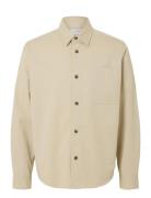 Slhace Thais Overshirt Tops Overshirts Cream Selected